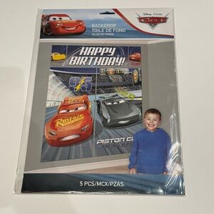 Disney Pixar Cars Lightning McQueen Jackson Storm Birthday Banner 5-Piece Set